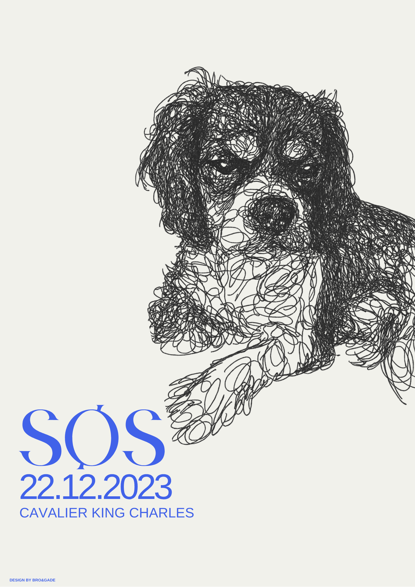 Bro&Gade-plakat af Søs, en Cavalier King Charles